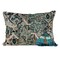 Nassau Collection 20" Blue and Beige Floral Tapestry Pattern Rectangular Throw Pillow